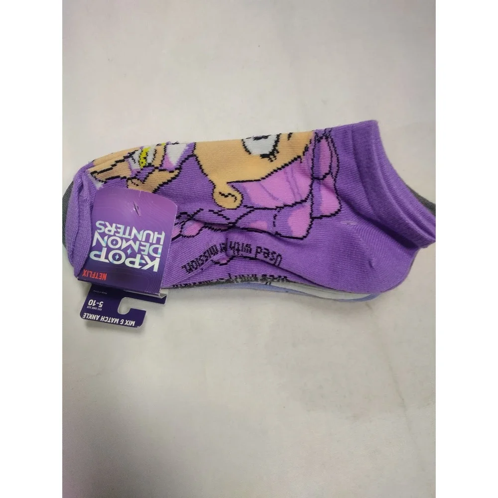 Bioworld K-Pop Demon Hunters Netflix Ankle Socks 5 Pair Pack Multi-Color 5-10
